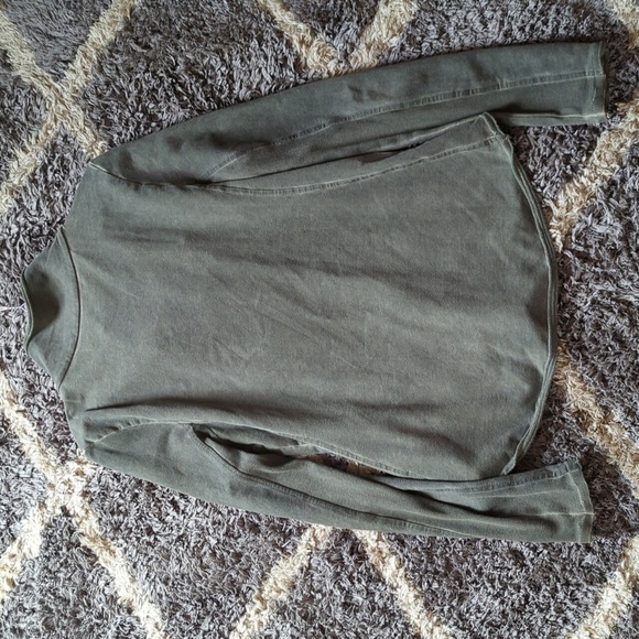 Bloom Fashion Distressed Asymmetrical Zip Cowl Neck Moto Sweater Jacket Size L - Picture 9 of 12